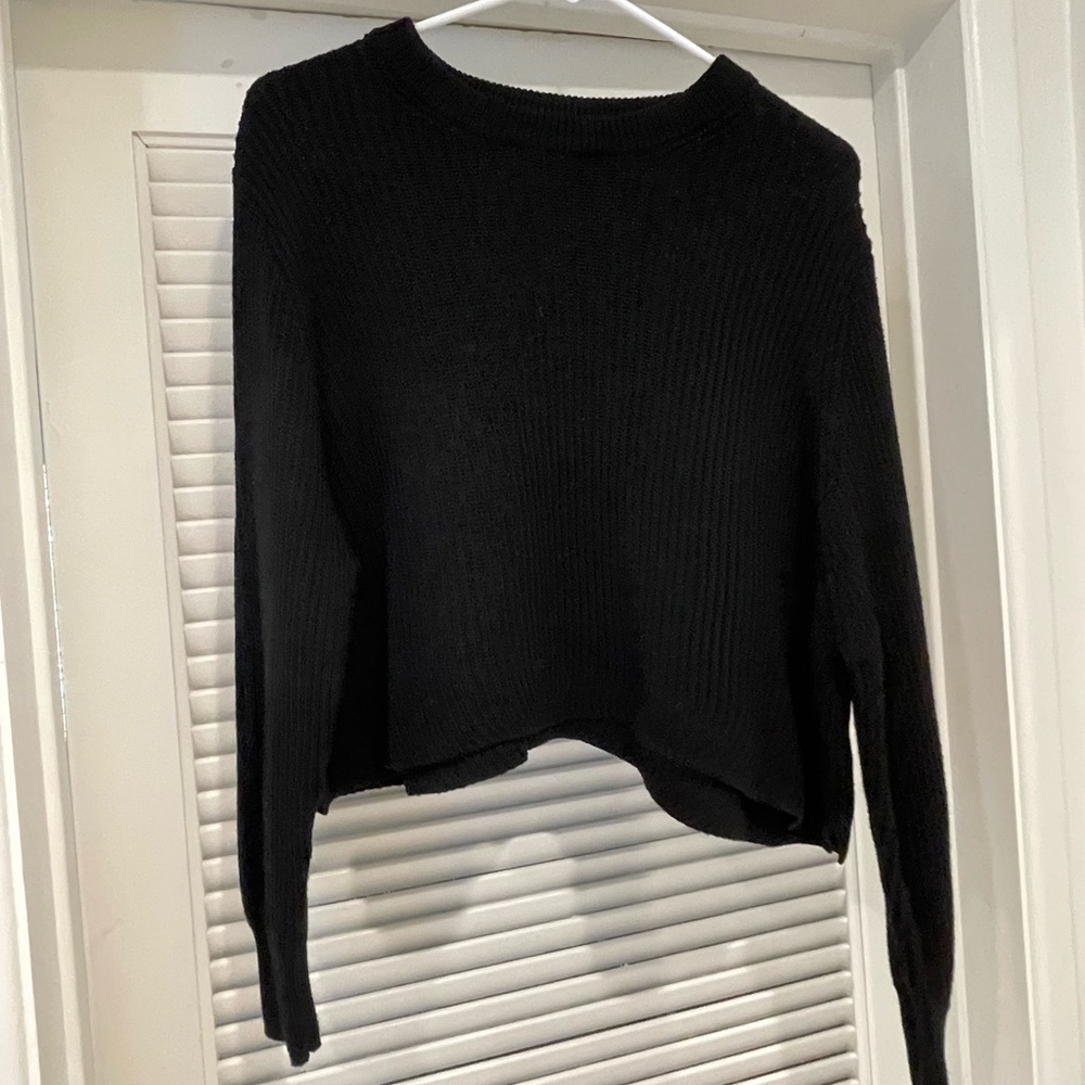 Black crop top sweater